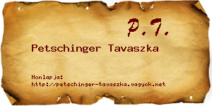 Petschinger Tavaszka névjegykártya